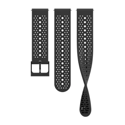 Abbildung von SUUNTO 22 ATH1 Silikon Armband Kompatibel Race, Vertical, 9 Peak Pro, Peak, 5 Watch Strap Weiches Ersatzband 22mm All Black S+M