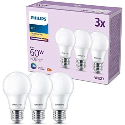 Abbildung von Philips Classic LED E27 Lampe, 60W, matt, warmweiß, nicht dimmbar, 3er Pack