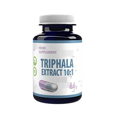 Abbildung von Triphala Extrakt 10:1 (4500mg Äquivalent) 120 Vegan Kapseln, Laborgeprüft, Hochdosiert, Nicht GVO, keine Füllstoffe oder Zusatzstoffe