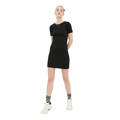 Abbildung von TRENDYOL Damen Mini Gestricktes Kleid Dress, Schwarz, S EU