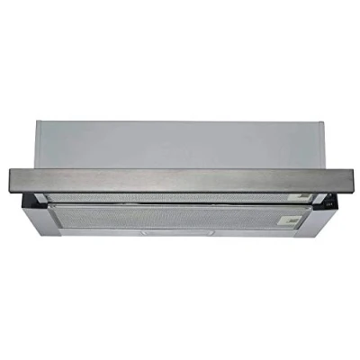 Abbildung von PKM UBH6002 2H Unterbauhaube Dunstabzugshaube Silber Design 60cm Breite Abluft Umluft LED Beleuchtung Ausziehbar 333 m3/h Luftstrom