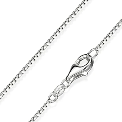 Abbildung von MATERIA Venezianerkette Silber 925 diamantiert 1mm Halskette Damen in 40cm + Schmuckbox K46 40 cm