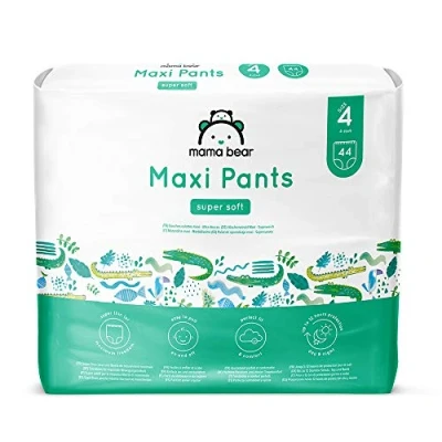 Abbildung von Amazon Marke: Mama Bear Höschenwindeln Maxi Gr. 4 (8 15kg), Weiß, 88 Stück (2 Packungen mit 44)