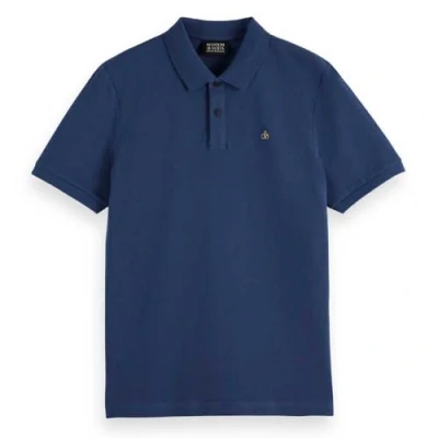 Abbildung von Scotch &amp; Soda Men&#039;s Seasonal core Cotton Pique Regular fit Polo Shirt, Atlantic Blue, XXL