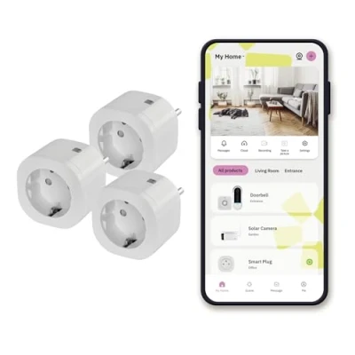 Abbildung von OMAJIN by Netatmo, 3er Pack Smarte Steckdosenzeitschaltuhr, Energieüberwachung, Fernbedienung, Stromzähler, verzögertem Ausschalten, energiesparend, Wifi 2.4Ghz/Bluetooth, 16 A/3 680 W, OBU 3SP SK