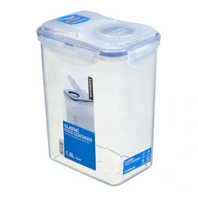 Abbildung von LocknLock PP Classic Aufbewahrungsbox, 151 x 108 190 mm, 1,8 L, 100 % Luftdicht, Cleveres Verschluss System, Vorratsbehälter, Schüttdose, Mehl Aufbewahrung, Cornflakes Spender