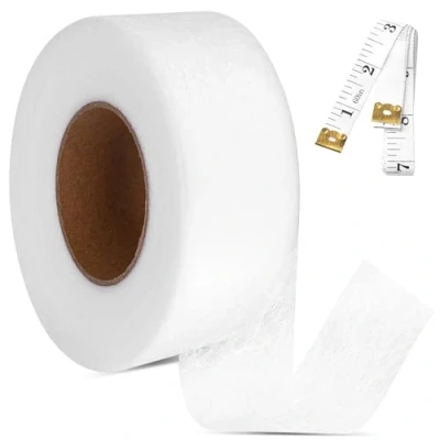 Abbildung von CZ Store® Klebeband zum Aufbügeln 64 M✮✮LEBENSLANGE GARANTIE✮✮ Selbstklebendes Saumband Reparieren von Stoff, Vorhang, Gardinen, Hosen, Kleidung, Jeans Kein Nähen erforderlich (1)