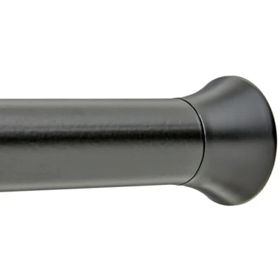 Abbildung von Amazon Basics Duschvorhangstange zum Einklemmen, Ausziehbar 137 bis 229 cm, Schwarz