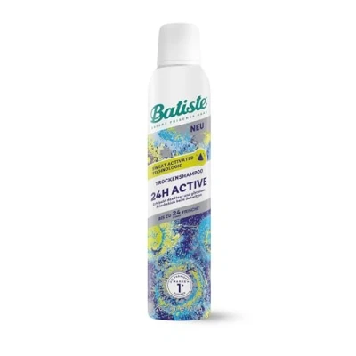 Abbildung von Batiste Trockenshampoo 24H Active 200ml, ohne Ausspülen, Haarpflege Spray mit belebendem Duft, Sweat Activated Technologie, vegan &amp; unsichtbar, von Hair Care
