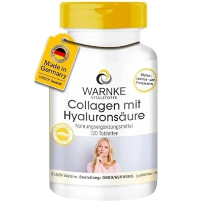 Abbildung von Collagen 750 mg 120 Tabletten mit Hyaluronsäure + Vitamin C für Haut und Gelenke Warnke Vitalstoffe Deutsche Apothekenqualität