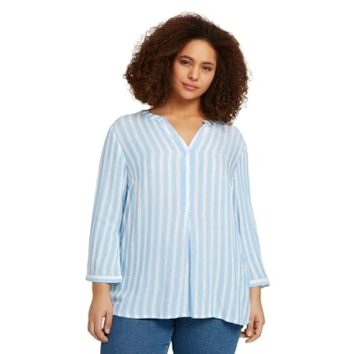 Abbildung von MY TRUE ME TOM Tailor Striped Bluse, Damen, Größe: 52, Bleu/white