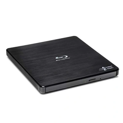 Abbildung von Hitachi LG BP55 External Blu Ray Drive, USB 2.0 Slim Portable Player/Rewriter for Laptop, Desktop PC, Windows 11 Compatible, with TV Connectivity, 3D Playback, 8x Read/Write Speed Black