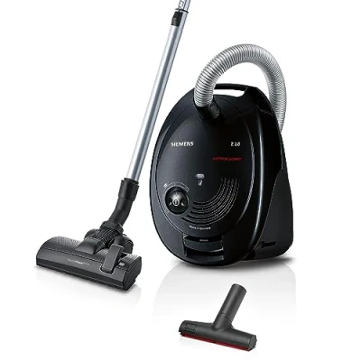 Abbildung von Siemens Staubsauger mit Beutel Z 3.0 extreme power VSZ3XTRM11, Bodenstaubsauger, XXL Polsterdüse ideal für Tierhaare, Bodendüse Parkett, Teppich, Fliesen, niedriger Stromverbrauch, 850 W, schwarz