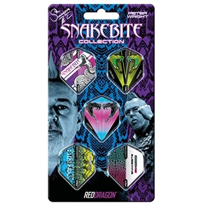 Abbildung von RED DRAGON Snakebite Hardcore Dart Flug Sammlungen 5 Sätze pro Packung (15 Flüge insgesamt)