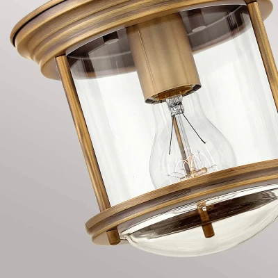 Abbildung von Elstead Lighting QN Hadrian MINI F BR CLEAR QUINTIESSE Deckenleuchte E27 1x40W IP44 Stahl Bronze gebürstet, Glas klar H:18.5cm Ø19.6cm dimmbar