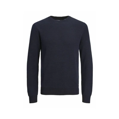 Abbildung von Jack &amp; Jones Jjeglobe CREW NECK Strickpullover, Herren, Größe: Large, Blau
