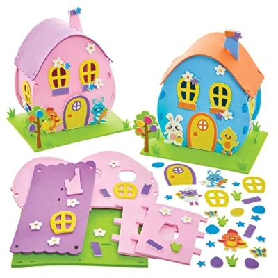 Abbildung von Baker Ross FX524 Ostereierhaus Bausätze 2er Pack, Schaumstoff Dekorations Bastelsätze für Ostern