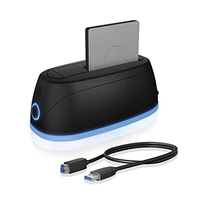 Abbildung von ICY BOX HDD / Festplatten Docking Station USB 3.0 für SATA 2,5 Zoll &amp; 3,5 Zoll, RGB Beleuchtung, Klonstation Lesegerät, Adapter, Extern, Schwarz, IB 1124L C3