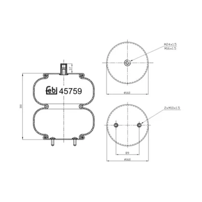 Abbildung von FEBI BILSTEIN 45759 Federbalg, Luftfederung RENAULT TRUCKS: Magnum