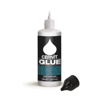 Abbildung von Cernit CE3070080000C Flasche Klebstoff GLUE 80ml, für Modelliermasse (Polymer) geeignet, mit Präzisionsspitze um kleine Details sauber aufzukleben, Transparent , 1 Stück