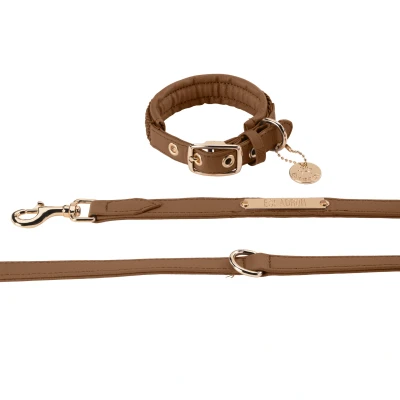 Abbildung von Eskadron Halsband u. Leine Heritage Faux Leather Plait Almond