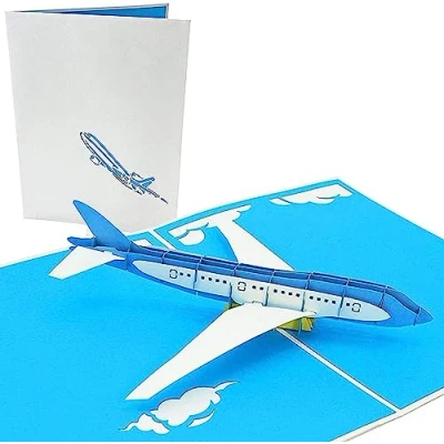 Abbildung von PopLife Cards Jet Flugzeug Vatertag Popup Karte für alle Gelegenheiten Vatertag, alles Gute zum Geburtstag, Abschluss, Ruhestand, Arbeit Jahrestag, congrats Piloten, Reisende Falten flach fü