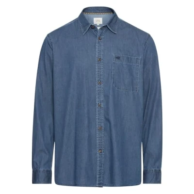 Abbildung von camel active Langarm MIT Schlaufe Hemd, Herren, Größe: XL, Night blue