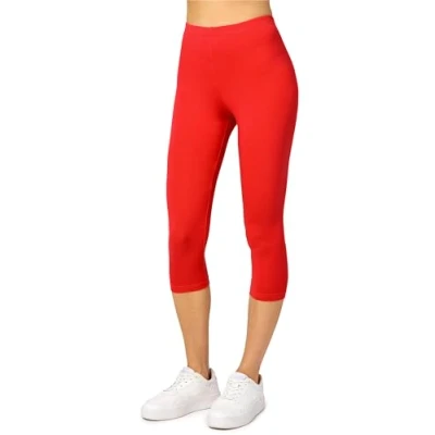 Abbildung von Merry Style Damen Leggings 3/4 Capri aus Viskose MS10 144 (Rot, S)
