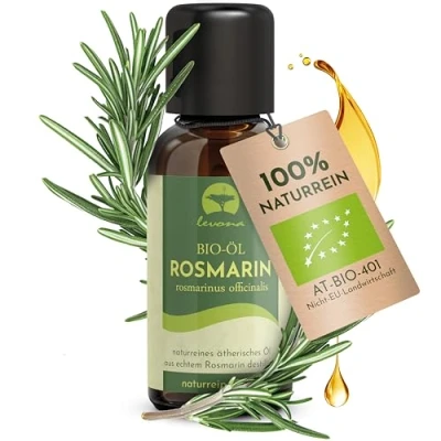 Abbildung von Levona BIO Rosmarinöl Haare rosmarin ätherisches Öl [30ml] Haaröl Haarwachstum beschleunigen gegen Haarausfall Frau rosemary oil for hair öl