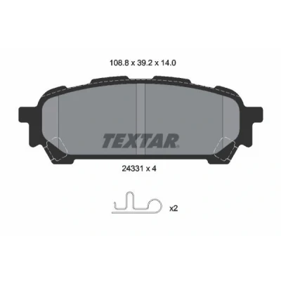 Abbildung von TEXTAR 2433101 Bremsbelagsatz mit akustischer Verschleißwarnung SUBARU: Impreza II Saloon, Estate, Forester