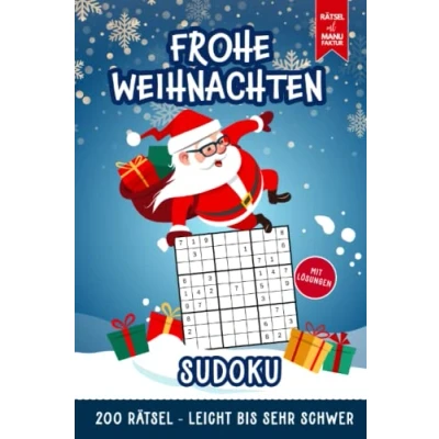 Abbildung von Frohe Weihnachten Sudoku 200 Rätsel leicht bis schwer: Rätselbuch für Erwachsene Kleines Weihnachtsgeschenk Papa, Mama, Opa, Oma &amp; Kollegen
