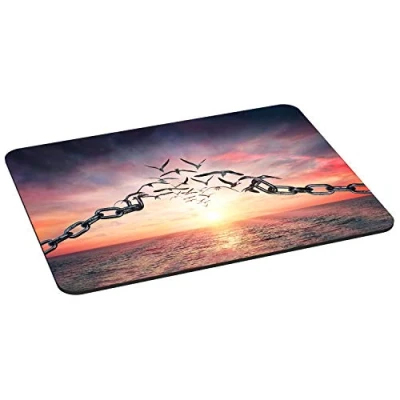 Abbildung von Pedea Gaming und Office Mauspad 350 x 260 mm mit Vernähten Rändern Rutschfester Unterseite,67007193, Freedom,35 26 cm