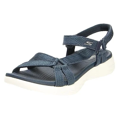 Abbildung von Skechers Damen On the go 600 Brilliancy Knöchelriemchen Sandalen, Navy Textile Trim, 41 EU