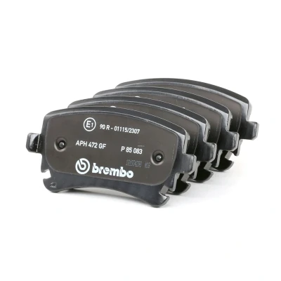 Abbildung von BREMBO P 85 083 Bremsbelagsatz inkl. Verschleißwarnkontakt mit Bremssattelschrauben Zubehör VOLKSWAGEN: Transporter 6 Bus, Multivan 5 (7HM