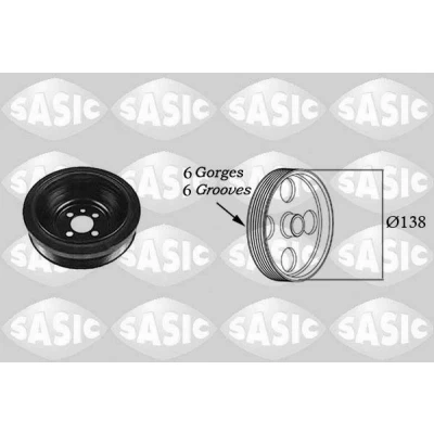 Abbildung von SASIC 2156021 Kurbelwellenriemenscheibe 138 AUDI: A5 B8 Sportback, A6 C6 Saloon, A4 B7 Avant, VOLKSWAGEN: Transporter 5, Touran I, Golf 4