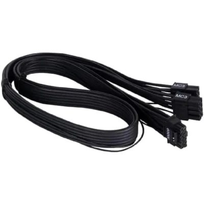 Abbildung von SilverStone Technology SST PP14 EPS75, 2 x EPS 8 Pin (Netzteil) zu 12+4 (GPU) 12VHPWR PCIe Gen5 Kabel