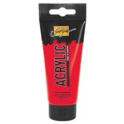Abbildung von KREUL 84107 Solo Goya Acrylic, 100 ml Tube in zinnoberrot, cremige vielseitig einsetzbare Acrylfarbe Studienqualität, auf Wasserbasis, schnell und matt trocknend, gut deckend, wasserfest