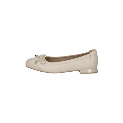Abbildung von CAPRICE Damen Ballerinas aus Leder mit Blockabsatz, Cremefarben (Cream Perlato), 38 EU