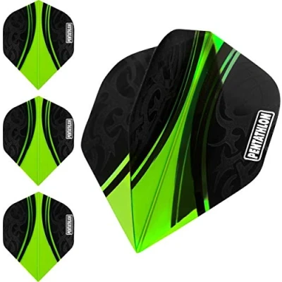 Abbildung von abcdarts Unisex Erwachsene Pentathlon Tribal Dart Flights, Grün, Klassische