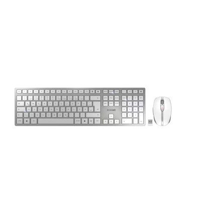 Abbildung von CHERRY DW 9100 SLIM, Kabelloses Tastatur und Maus Set, Deutsches Layout (QWERTZ), Bluetooth &amp; 2,4 GHz Funk, Leise Tasten, Wiederaufladbar, Weiß Silber