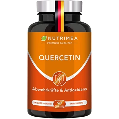 Abbildung von QUERCETIN mit Bromelain + Vitamin C Natürliche Wirkstoff Kombination Antioxidans Flavonoid 90 Kapseln 100% VEGAN