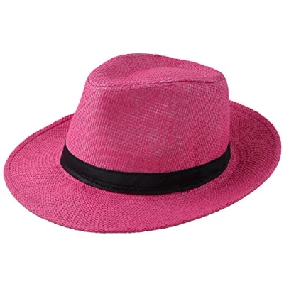 Abbildung von Miobo Panamahut Mountain Stroh Bogarthut Strohhüte Sommerhut Pink 58