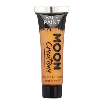 Abbildung von Moon Creations Gesichts und Körperfarbentuben, gebrauchsfertige Gesichtsfarbe, ohne Flocken, tierversuchsfrei, Kostüme, Feste, Halloween für Kinder, Erwachsene (Orange, 12 ml)