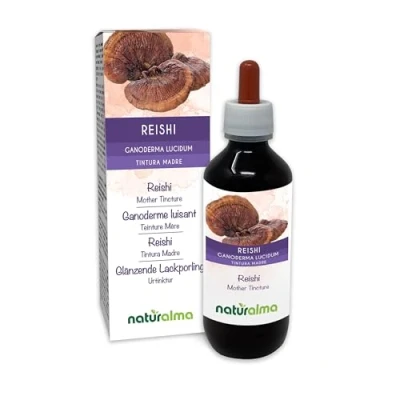 Abbildung von Glänzende Lackporling oder Reishi (Ganoderma lucidum) Pilz Alkoholfreier Urtinktur Naturalma Flüssig Extrakt Tropfen 200 ml Nahrungsergänzungsmittel Veganer