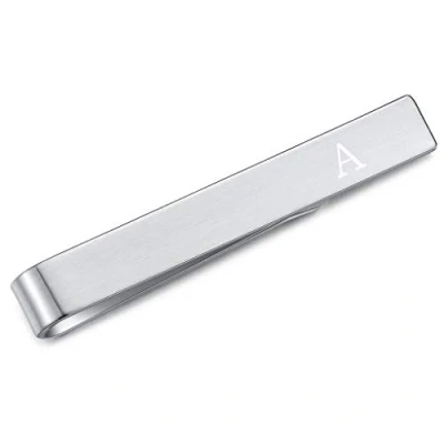 Abbildung von HONEY BEAR 4cm Herren Briefe Initialen Kinder Krawattennadel Krawattenklammer für schmale Krawatten Edelstahl Tie Clip (A)