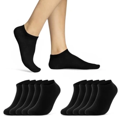 Abbildung von 10 20 30 Paar Sneaker Socken Damen &amp; Herren Schwarz Weiß Baumwolle 10800 WP (Schwarz 43 46)