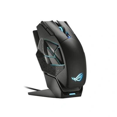 Abbildung von ASUS ROG Spatha X Gaming Maus (kabellos, kabelgebunden, magnetische Ladestation, 12 programmierbare Tasten, 19.000 dpi, Aura Sync)