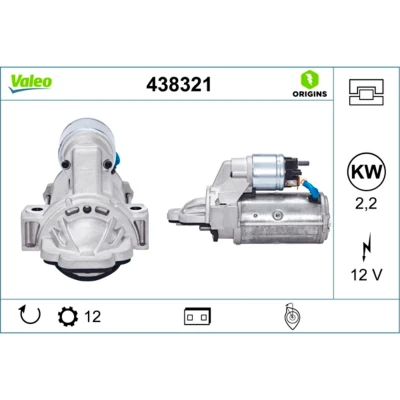 Abbildung von VALEO NEW ORIGINAL PART 438321 Anlasser 12 2,2 FORD: Transit Mk6 Van, Platform / Chassis