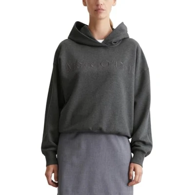 Abbildung von Marc O&#039;Polo Hoodie Embroidery AT Front Sweatshirt, Damen, Größe: Medium, Deep grey melange