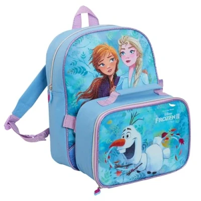 Abbildung von Disney Frozen 2 Rucksack für Mädchen + Lunchtasche, isolierte Kühlbox